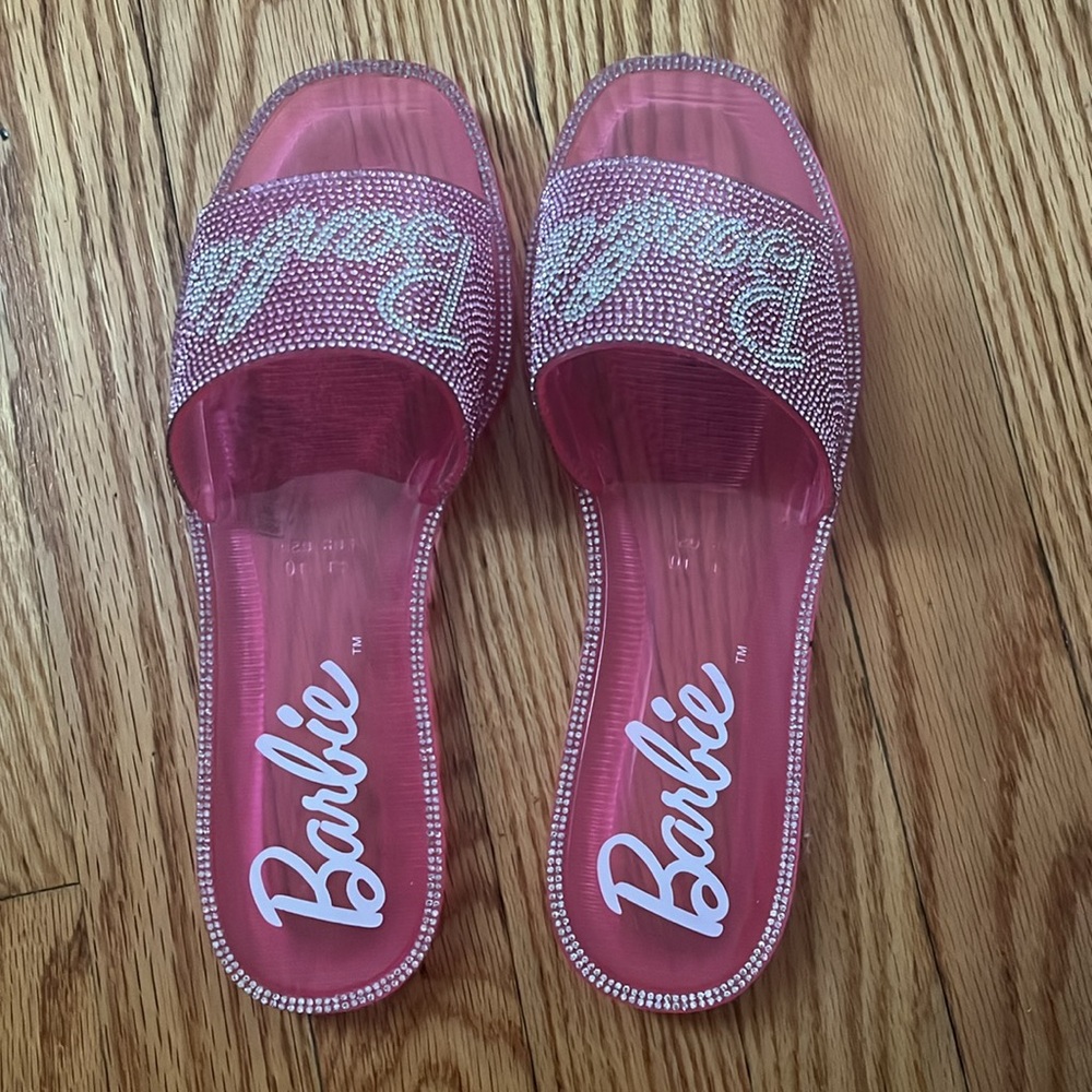 NEW Barbie Pink Glitter Sandals - Picture 3 of 6